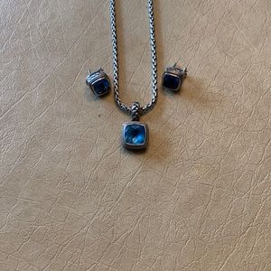blue topaz set necklace and earrings
